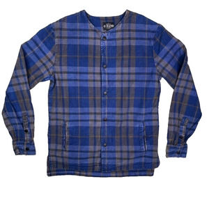 Product of Strand California Womens Sz M‎ Snap Front Shirt Blue Heavy Flannel